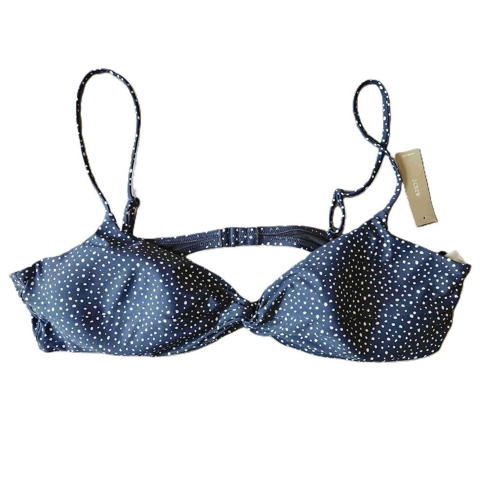 J Crew Navy Polka Dot Underwire Bikini Top Size 3X